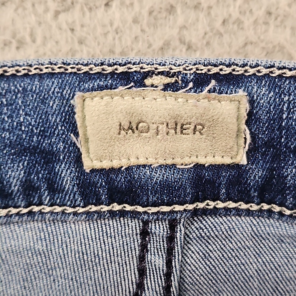 Mother The Hustler Ankle Flare Jeans Womens 25 Blue Fade Denim Made in USA - Picture 8 of 16